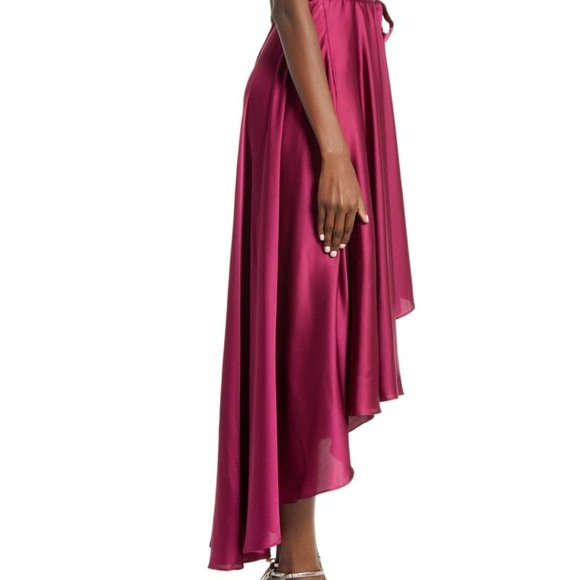 Lulus Fallen for You Satin High-Low Dress - Size Small - BRAND NEW - Magenta - Picture 2 of 8